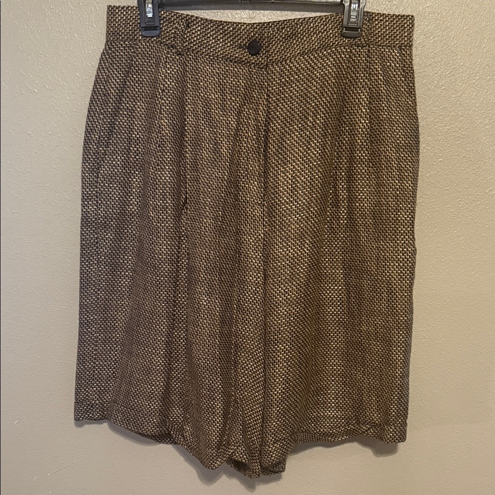 Preston & York Black and Brown Tweed Patterned Shorts